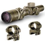 Hawke Optics VANTAGE IR 1-4x20 TURKEY DOT RETICLE Scope Mossy Oak Bottomland 14202 With Free Scope Rings #22119 Hawke 14202 Vantage IR Turkey Dot Mossy Oak Bottomland