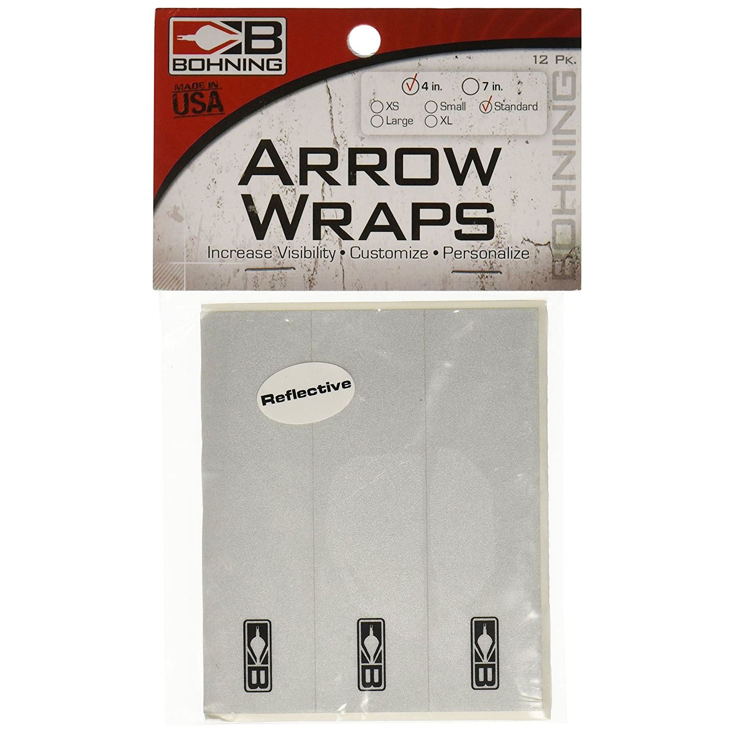 Bohning Arrow Wrap Red and White Flame 7" Standard 12 Pack 