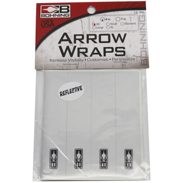 Bohning Arrow Wrap Extra Small 4" Reflective White 12 Pack 501033REF