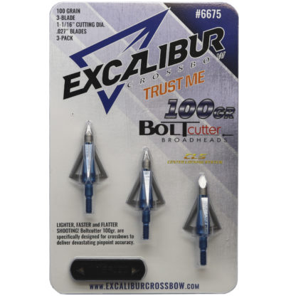 Excaliber Crossbow Boltcutter 100 Grain Stainless 3-Blade Broadhead