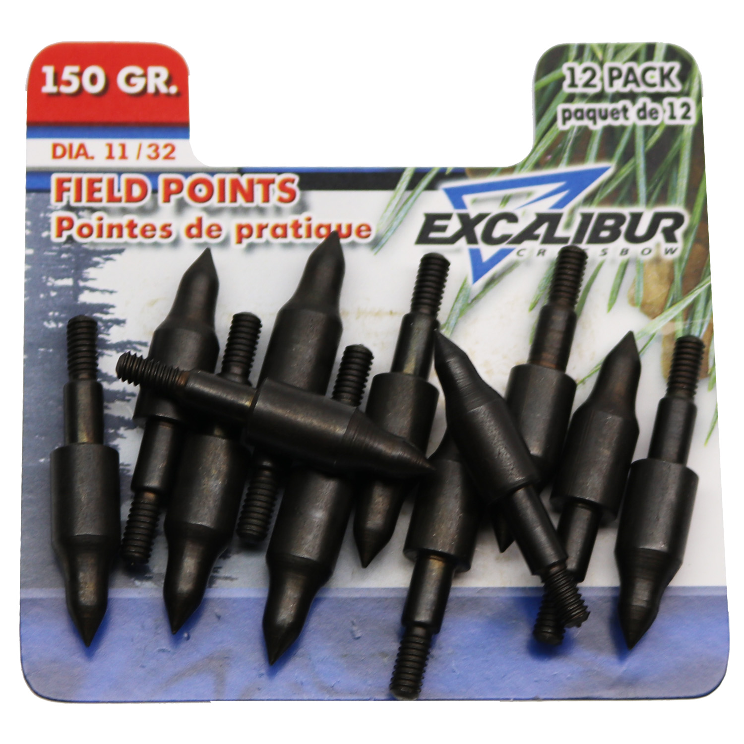 12 Count 150 gr Pack of 2 11/32 Excalibur Field Points