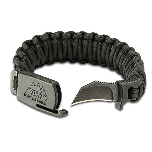 Outdoor Edge ParaClaw Paracord Survival Bracelet Large with 1.5