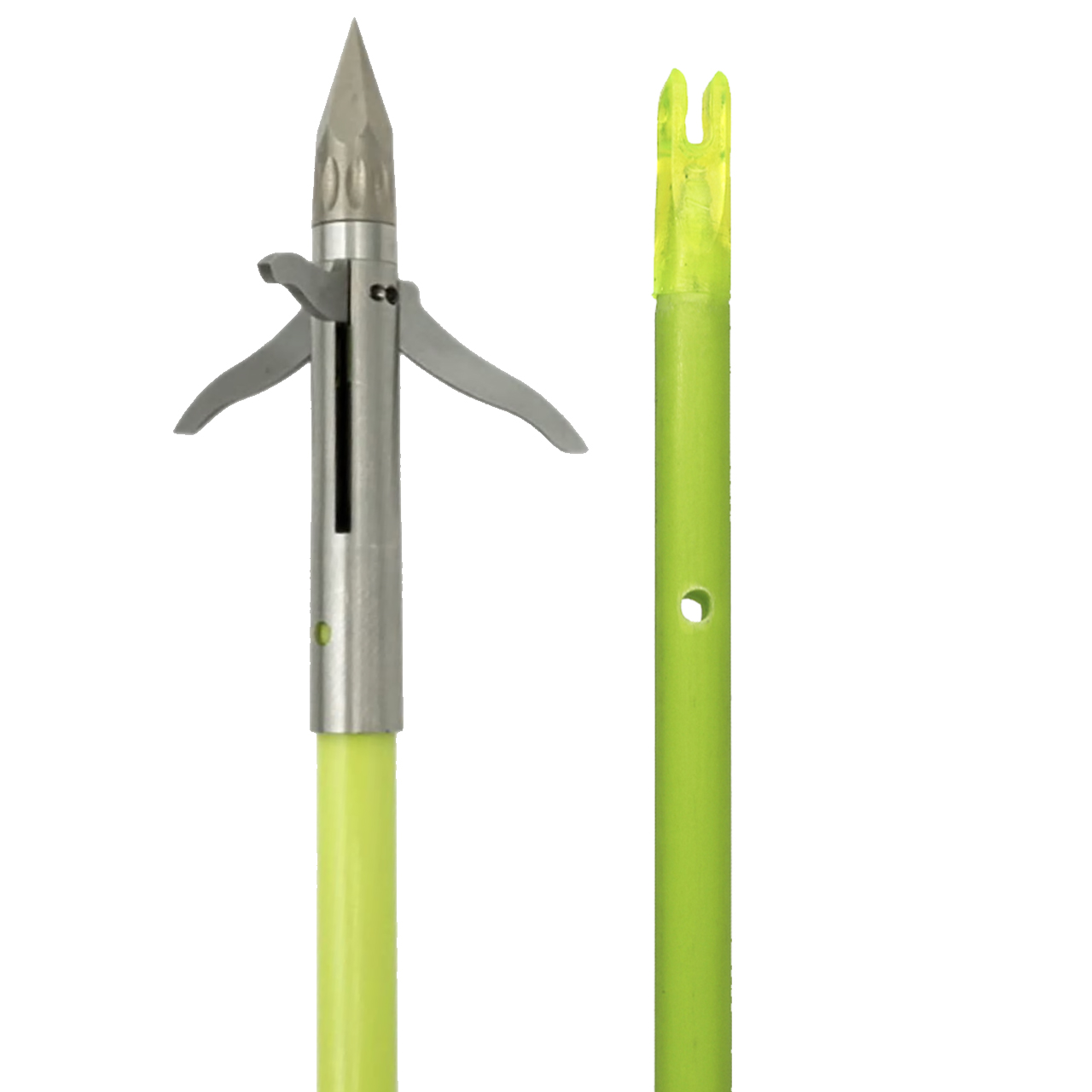 Muzzy Bowfishing Arrow Iron 3-Blade w/ Chartreuse Arrow 1039