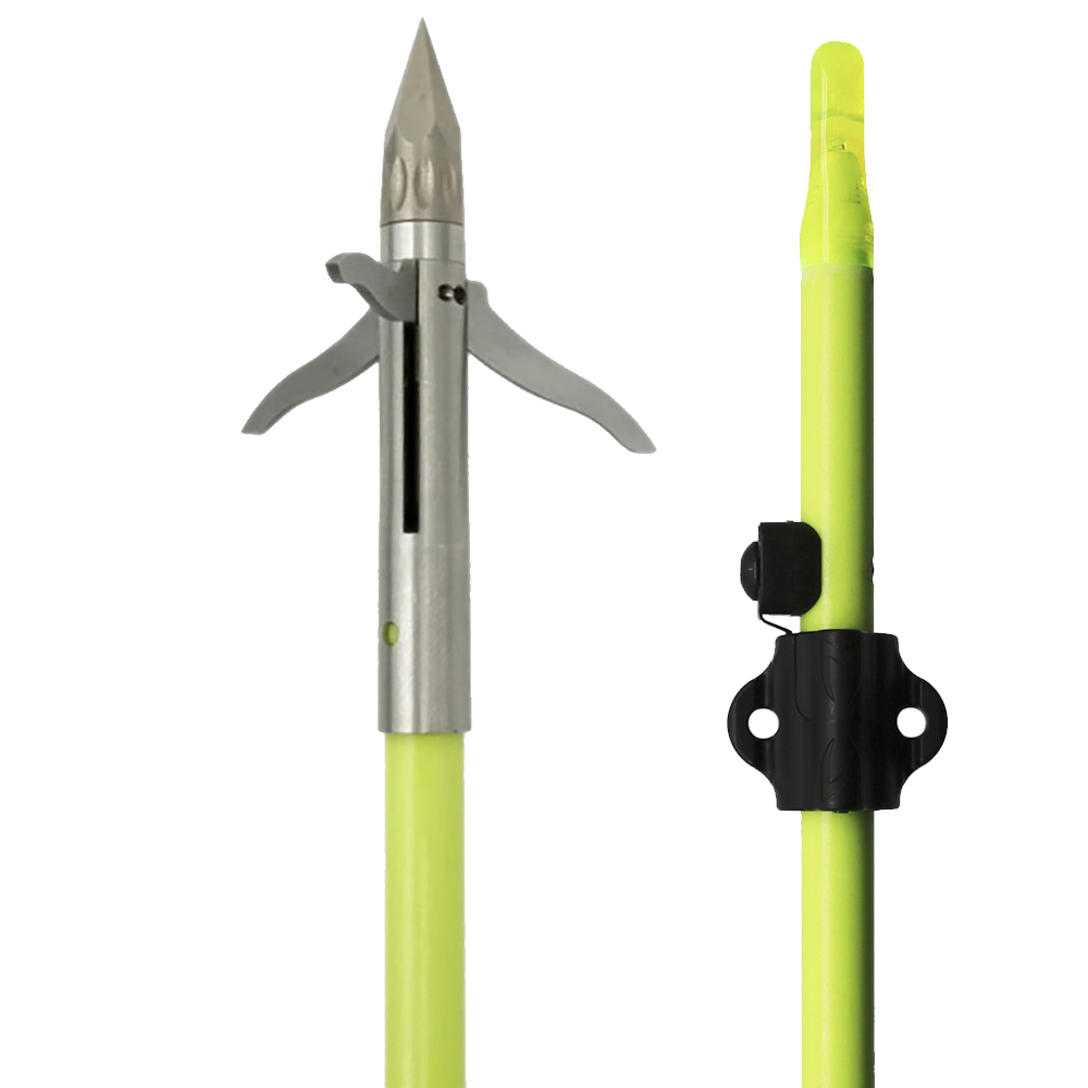 Muzzy Bowfishing Arrow Iron 3-Blade w/ Chartreuse Arrow (nock