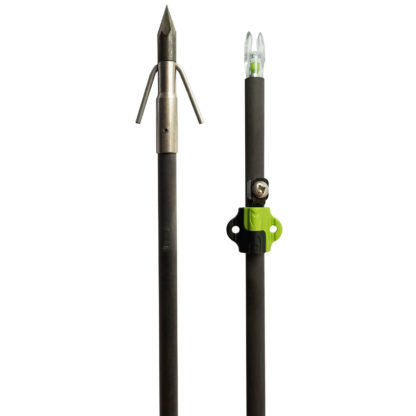 Muzzy Bowfishing Lighted Carbon Composite Arrow with Gar Point Green Lighted Nock 1320-CBS