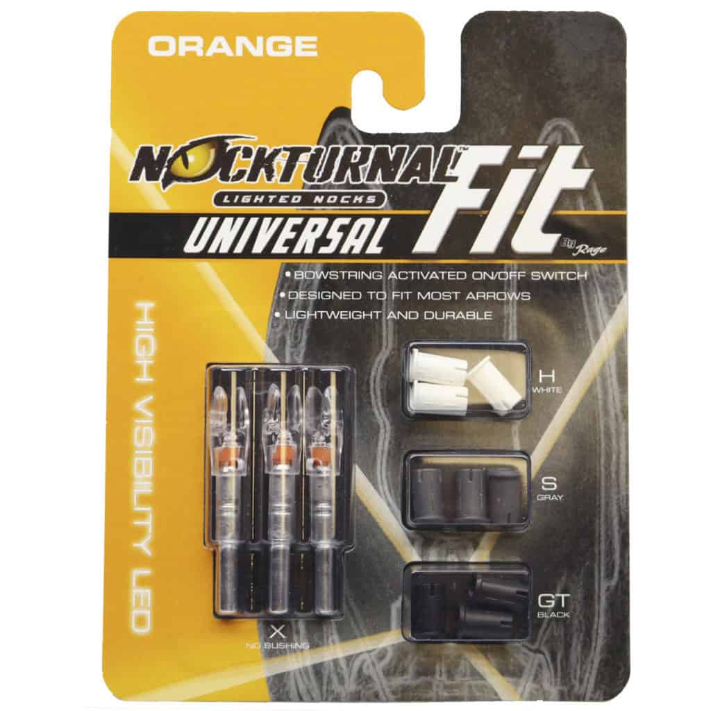 Nockturnal FIT Universal Size Orange Lighted Nock 3 Pack NT315