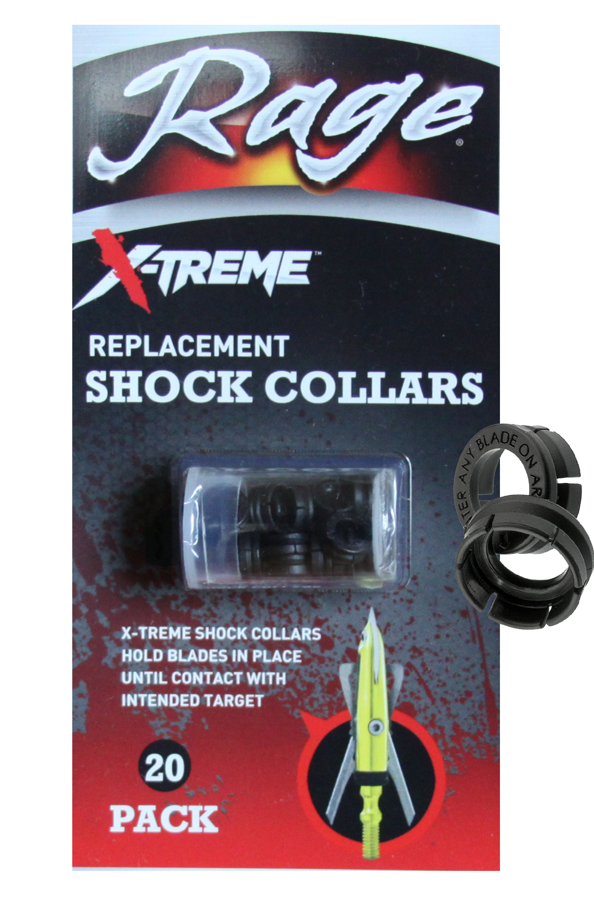 100/125 gr. Rage Outdoors High Energy Shock Collars Crossbow Red 