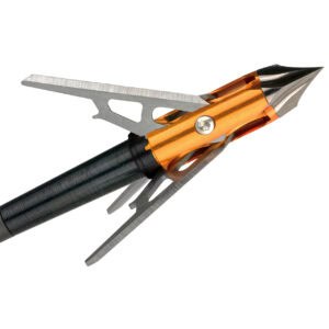 24-Pack 100 Grain Whirlwind 3-Blade Broadheads – Black Steel, .9" Cut, Hunting Tips