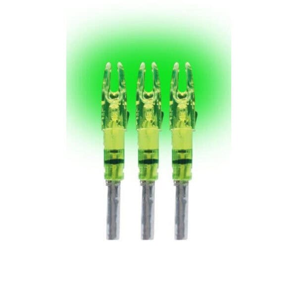 Lumenok Lighted Nock Signature S 3pk Green SL3G