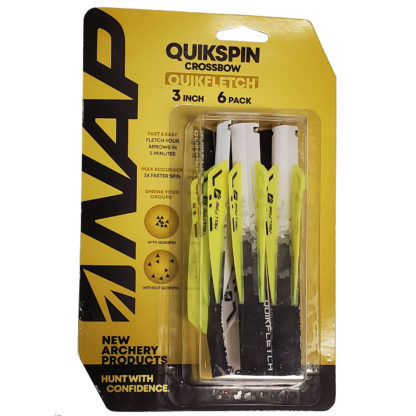 New Archery Products Quikfletch Quikspin Crosbow Yellow Fletching 60-669 Hell Fire
