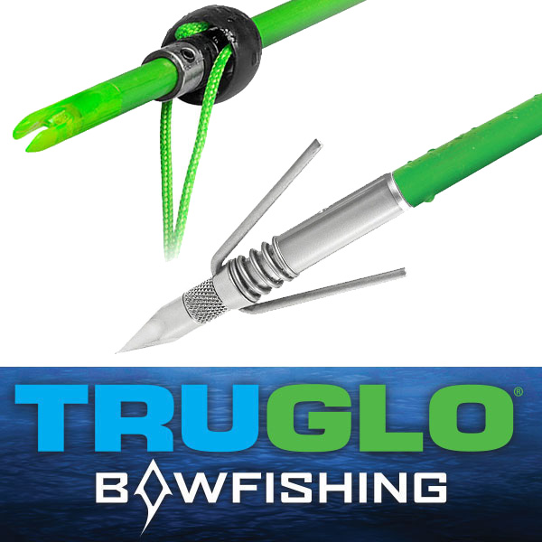 TRUGLO Bowfishing Arrow Spring Fisher Elongated Point w/ Slide Safety  System TG140S1G