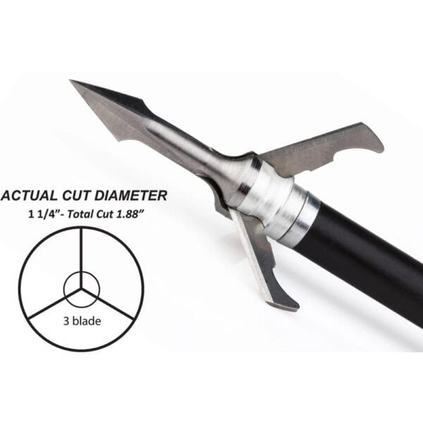 Grim Reaper Fatal Steel MECHANICAL BROADHEADS 125g 3 Blade 1311
