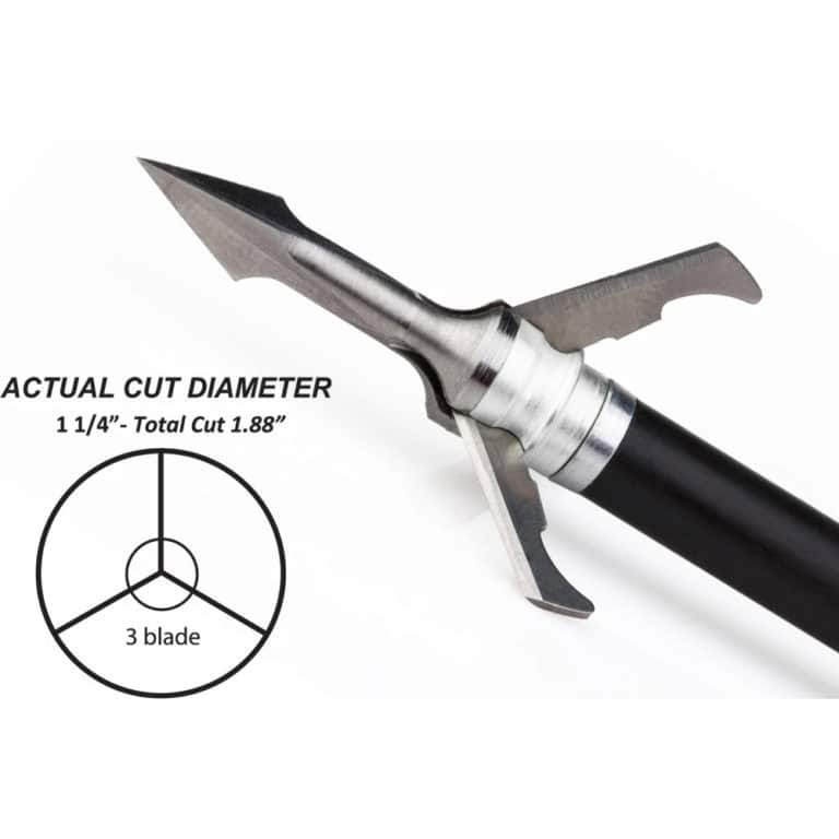 Grim Reaper Broadheads Fatal Steel Broadhead 3 Blade Mechanical 1 1/4