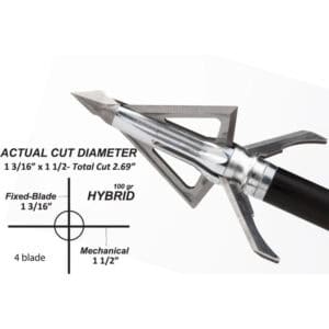 Grim Reaper Hybrid MECHANICAL BROADHEADS 100g 4 Blade 1503