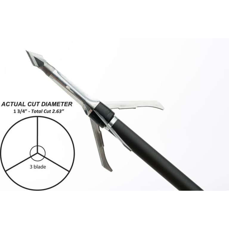 Grim Reaper Broadheads RazorCut Broadhead 3 Blade Mechanical 1 3/4" Cut