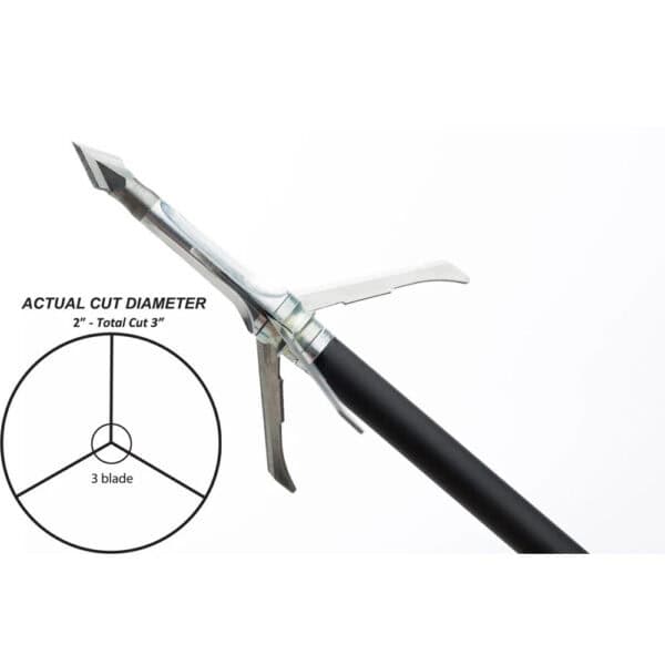 Grim Reaper Razor Cut MECHANICAL BROADHEADS 100g 3 Blade 2 Inch 1824