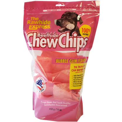 Lennox Rawhide Chew Chips Beefhide Bubble Gum Flavor