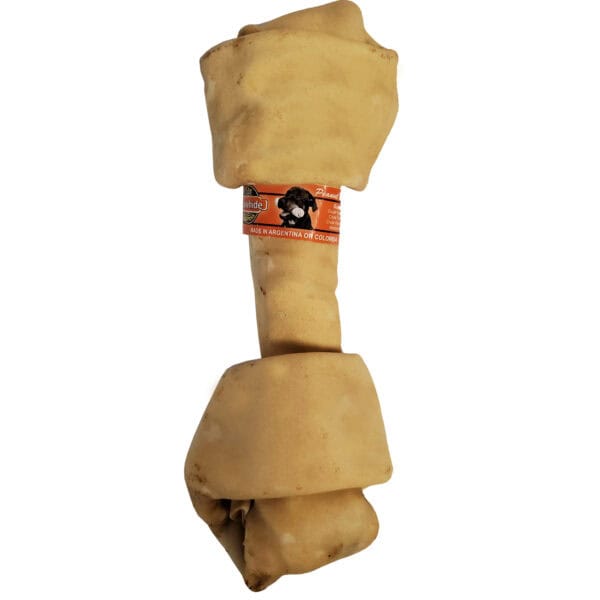 Lennox Rawhide Peanut Butter Knotted Bone Dog Chew 10-11 Inch