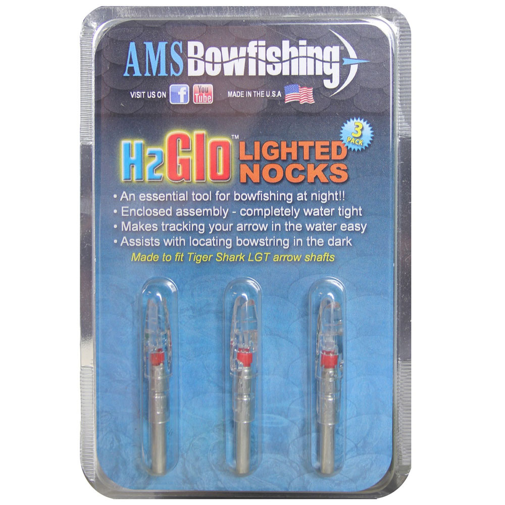 AMS Bowfishing H2 Glo Lighted Nocks Red 3pk M114 - Farmstead Outdoors