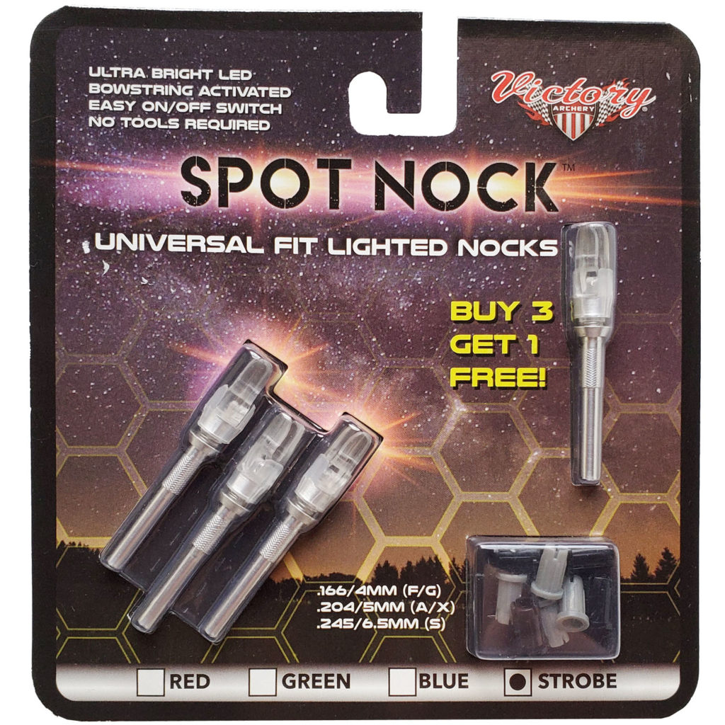 Victory Archery Nocks Spot Nock Universal Lighted 4 Pack Strobe .166