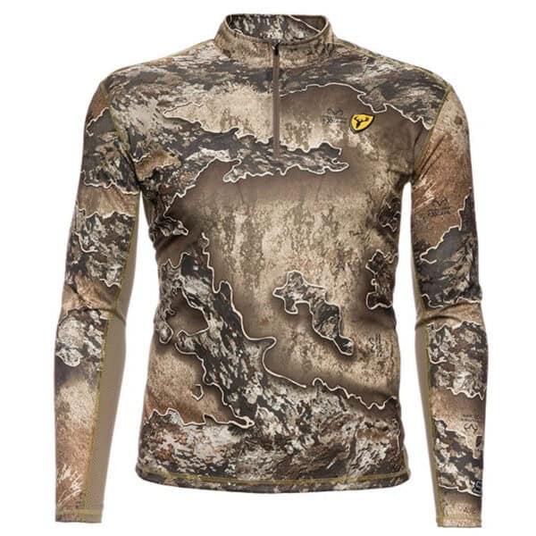 1055819 Scentblocker SHIELD SERIES ANGATEC QTR ZIP PERFORMANCE TEE Realtree Excape