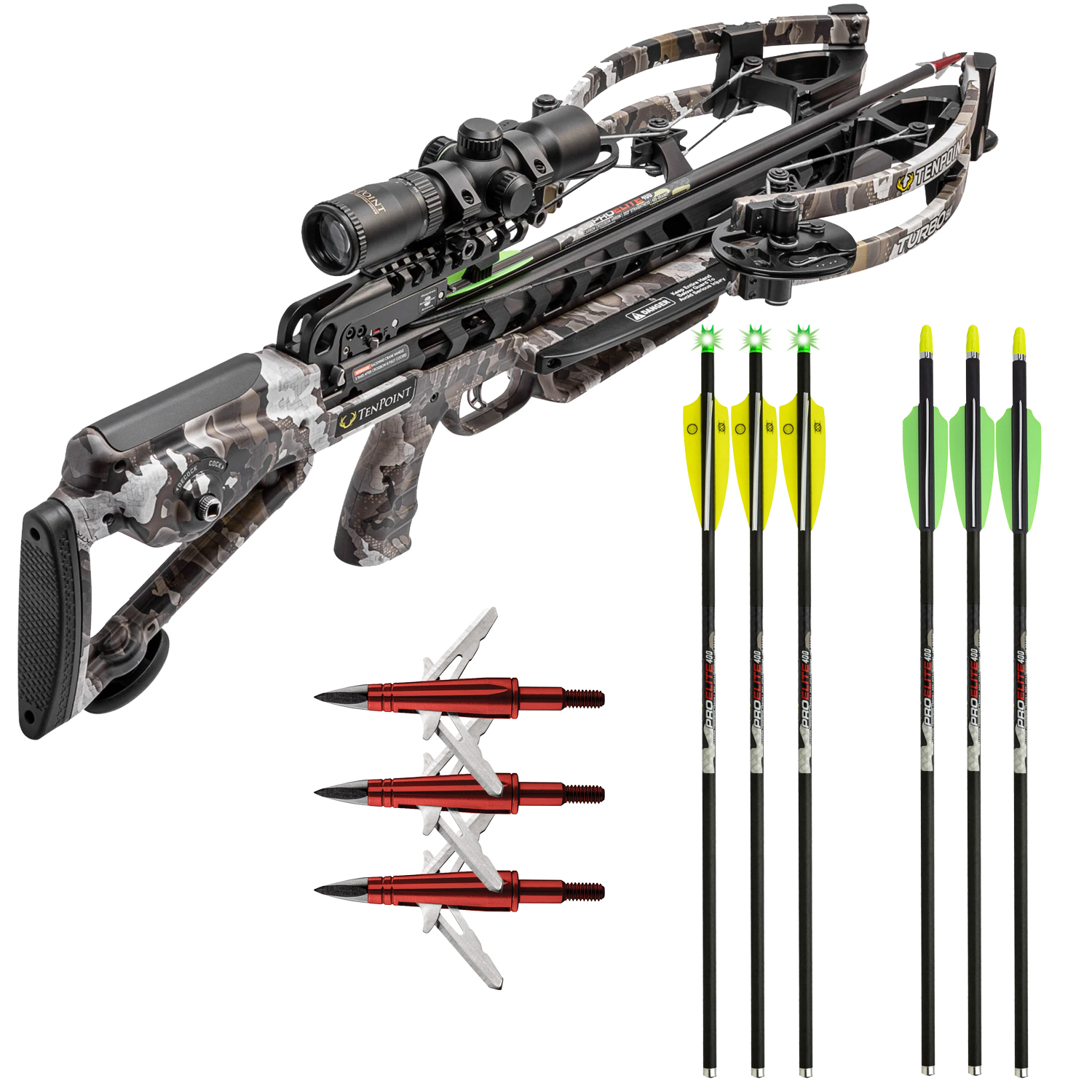 3 Free Arrows and Broadheads! Graphite Grey TenPoint Vapor RS470 Crossbow 