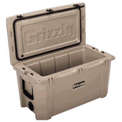 Grizzly Coolers 75 Tan Hard Sided Open
