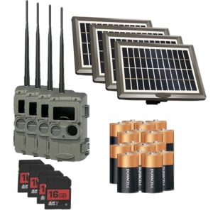 Cuddeback L Series 4 Pack Batteries SD Cards Solar