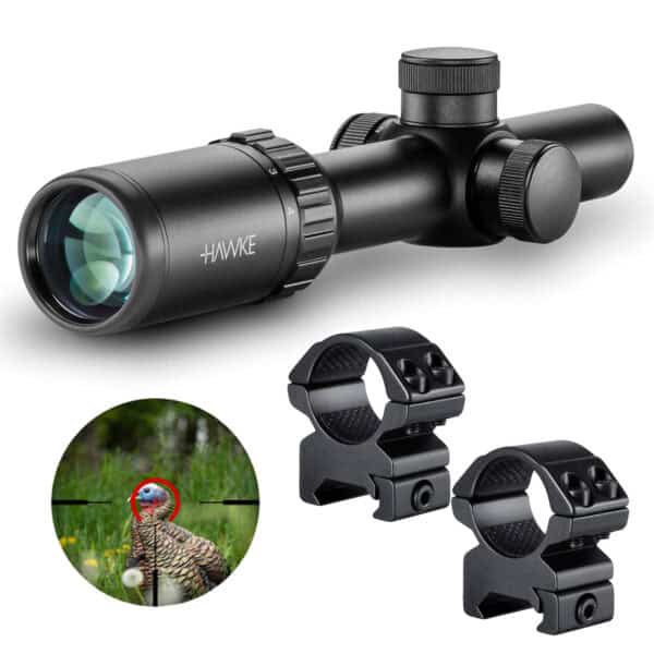 Hawke Optics VANTAGE IR 1-4x20 TURKEY DOT RETICLE Scope 14205 With Free Scope Rings #22113