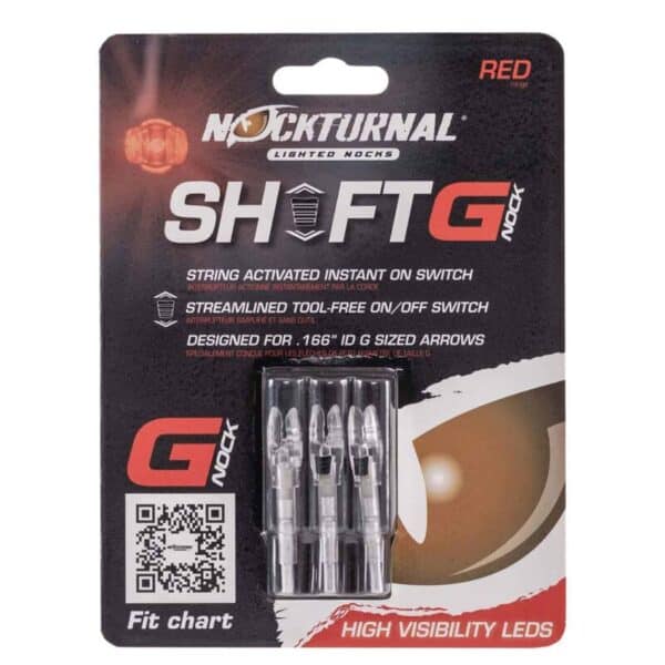 Nockturnal G Nock Shift Red Lighted Nock 3 Pack .166 Gold Tip Pierce, Victory VAP, Easton ACC NT-813 - Image 2