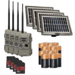 Cuddeback CuddeLink L-Series White Flash Trail Camera 4 Pack LL-1A w/ SD Cards, Batteries, Solar Panels Cuddeback L Series 4 Pack Strobe SD Cards Batteries Solar