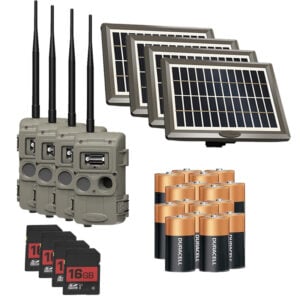 Cuddeback L Series 4 Pack Strobe SD Cards Batteries Solar