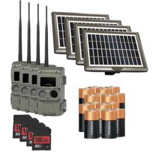 Cuddeback L Series Zoom 4 Pack SD Cards Batteries Solar Panels