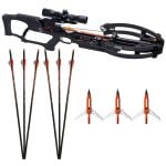 Ravin R8 Crossbow Black 420 FPS Package w/ 3 Extra Bolts and Broadheads R007