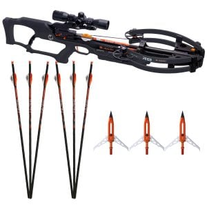 Ravin R8 Crossbow Black 420 FPS Package w/ 3 Extra Bolts and Broadheads R007